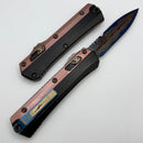 Marfione Select Microtech Glykon Black Handle w/ Rose Gold PVD & Blue Ti Accents w/ Blued Coppermai Bayonet 184-16MS2