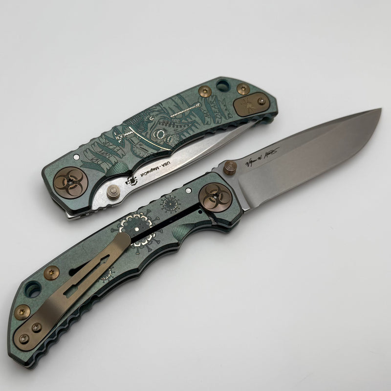 Spartan Blades Harsey Folder Green Plague Doctor Special Edition w/ 4" MagnaCut