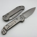 Microtech Marfione Select LUDT Gen III Slab Side Titanium Handles w/ Bronze Accents & Stonewash Serrated S/E 1135-11MS7