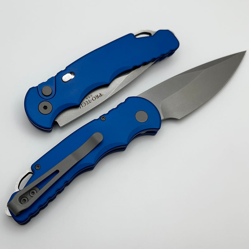 Pro-Tech TR-5 Blue Handle w/ Stonewash S35VN T501-Blue