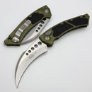 Microtech Hawk w/ OD Green Aluminum Handle & 3.95" Stonewash M390MK 166-10OD