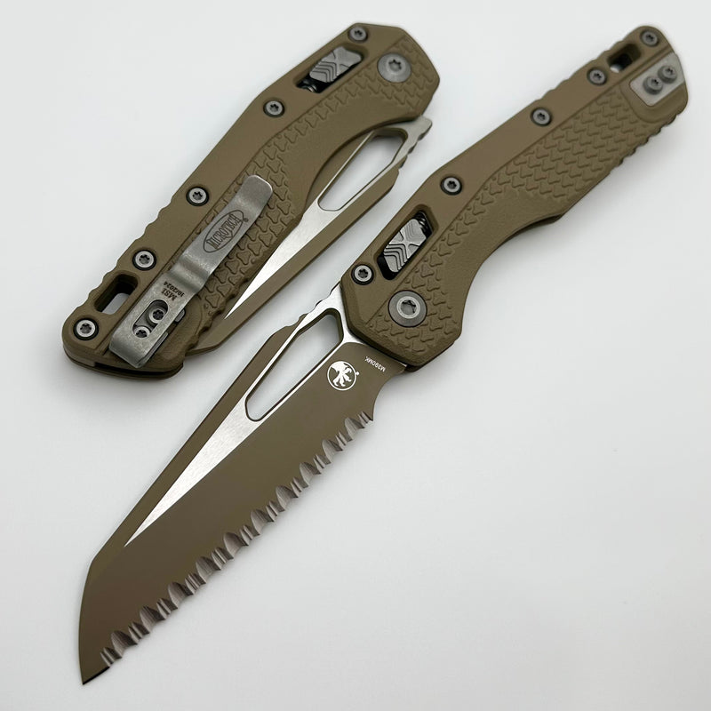 Microtech Knives MSI RAM LOK Dark Earth Polymer & Dark Earth Cerakote Full Serrated M390MK 210T-3PMCDE-A6