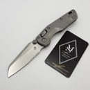 Microtech Marfione Select MSI RAM LOK Mini Fluted Titanium Handles w/ Double Vapor Accents & Blue Accents & Stonewash Part Serrated M390MK 210M-11FLMS3