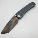 Medford Marauder H Bead Blast/Brush/Green Diamondhead Sculpted Handles w/ Green Hardware & S45VN Vulcan Tanto