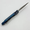 Microtech Marfione Select LUDT Gen III Antique Blue Titanium Textured Inlaid Handles w/ Blue Accents & Apocalyptic Tanto 1136-10APMS4