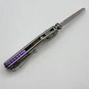 Microtech Marfione Select MSI RAM LOK Mini Fluted Titanium Handles w/ Double Vapor Accents & Purple Accents & Stonewash M390MK 210M-10FLMS4