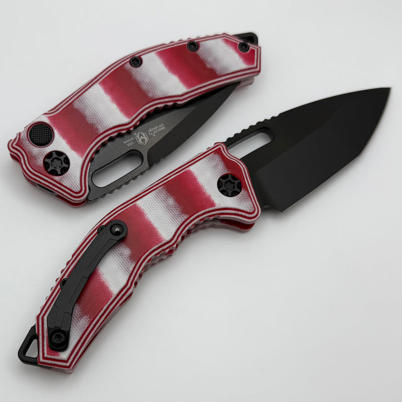 Heretic Knives Medusa Candy Cane G-10 Handles w/ DLC Tanto MagnaCut H011-6A-CANDY