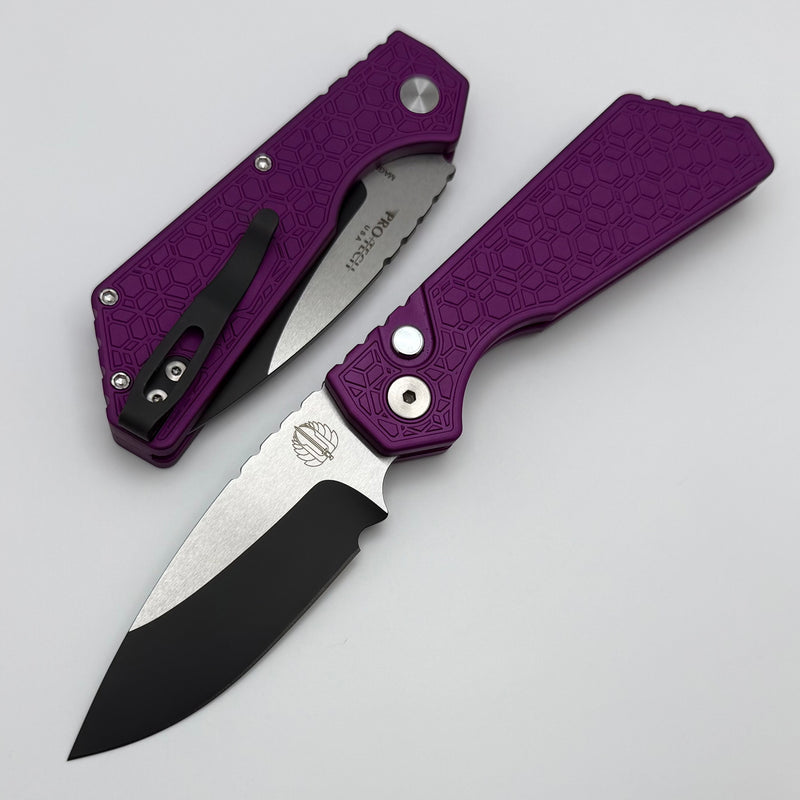 Pro-Tech PT Plus Purple Gridlock Aluminum Handle & 2 Tone DLC MagnaCut Blade 2024 PT+ Custom 008