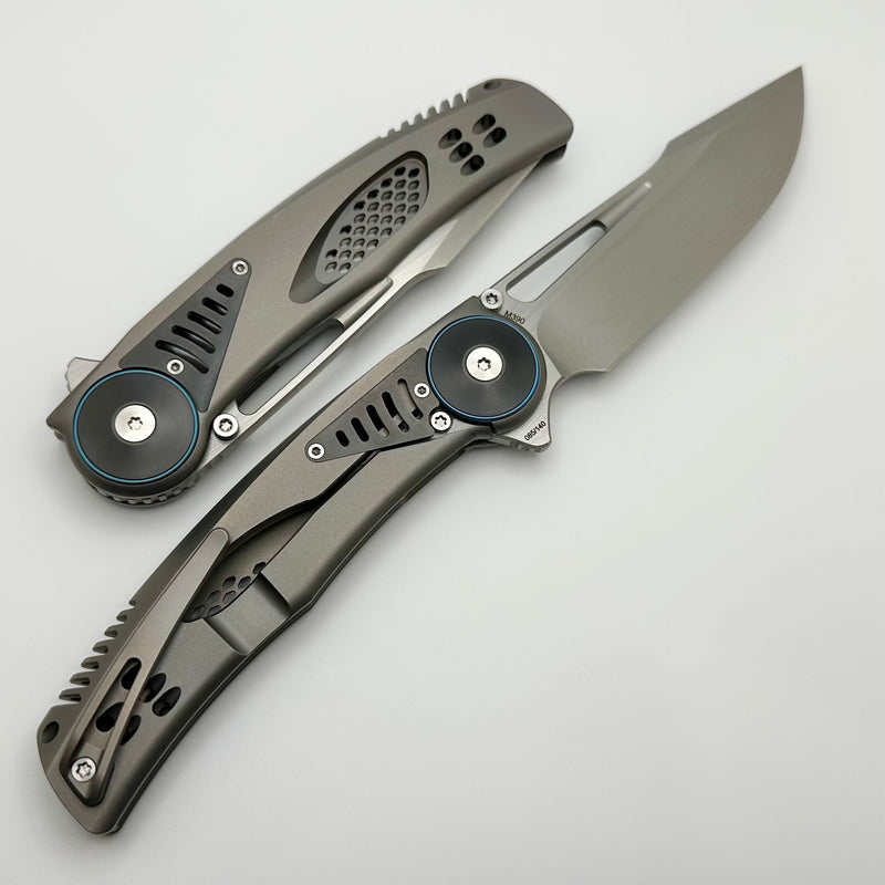 Reate Knives GTR Titanium Integral Bead Blast w/ Zirconium Accents & Hand Satin M390