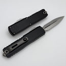 Microtech UTX-85 Gen IV w/ Black Handle & Part Serrated Stonewash D/E M390MK 12324-11