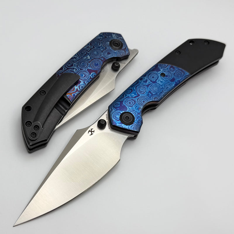 Kansept Knives Fenrir Black Stonewash & Timascus Handle w/ S35VN K1034
