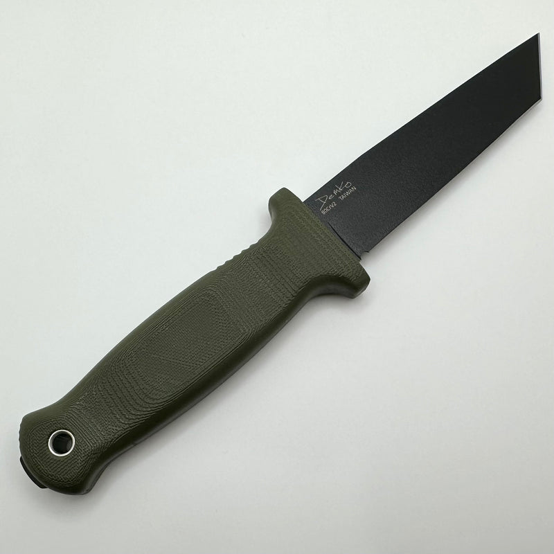 Demko Knives Armiger 4 Fixed Blade Black Tanto 80CrV2 & OD TPR Handle