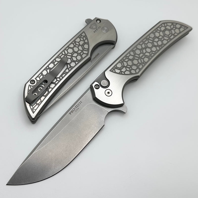 Pro-Tech Mordax Stainless Gridlock Handle & Stonewash MagnaCut MX101 2024 Custom 002