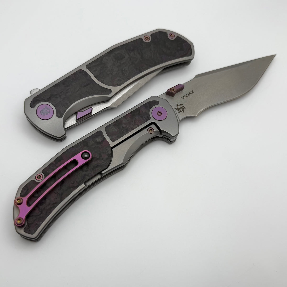 Mechforce Hellraiser Ti Handle w/ Purple Haze Carbon Fiber Inlays & St