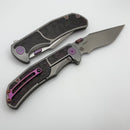 Mechforce Hellraiser Ti Handle w/ Purple Haze Carbon Fiber Inlays & Stonewash Vanax Superclean