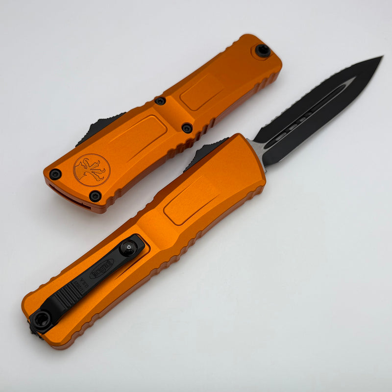 Microtech Knives Combat Troodon Gen III Black D/E Full Serrated w/ Orange Handle 1142-3OR