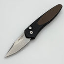 Pro-Tech Half-Breed Black Handle w/ Brown G-10 Inlay & Stonewash S35 3640-BROWN
