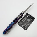 Marfione Select Microtech Socom Ram-Lok Titanium Frag Galactic Purple Handles w/ Blue Accents & Stonewash M390MK 160RL-10FRMS13