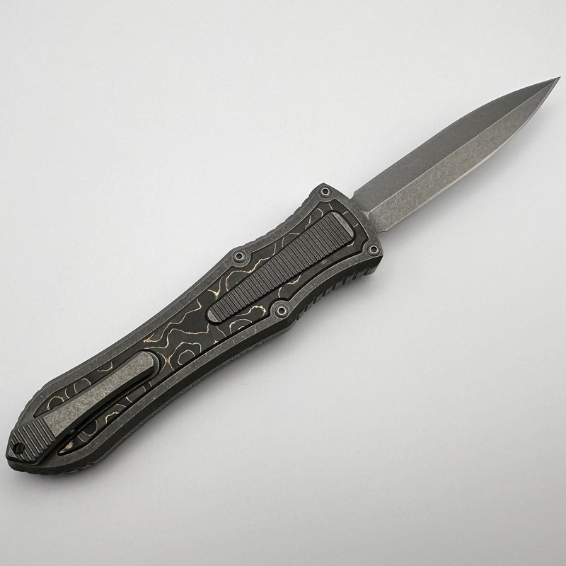 Hawk Designs Model C Deadlock Titanium w/ Fat Carbon & Stonewash MagnaCut Blade