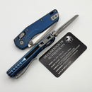 Microtech Marfione Select MSI RAM LOK Mini Fluted Antique Blue Titanium Handles w/ Blue Accents & Apocalyptic M390MK 210M-10APFLMS2