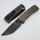 Chaves Knives Redencion 229 Bronze Titanium Integral & Chisel PVD M390 Tanto