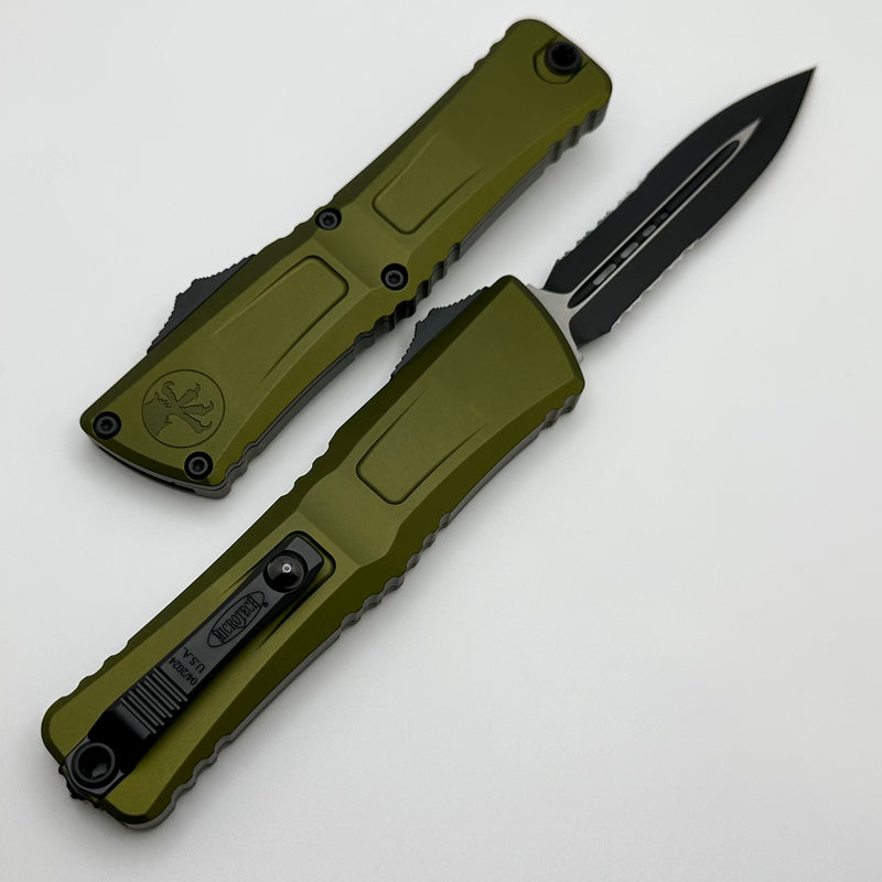 Microtech Knives Combat Troodon Gen III Black Double Edge Partial Serrated & OD Green 1142-2OD