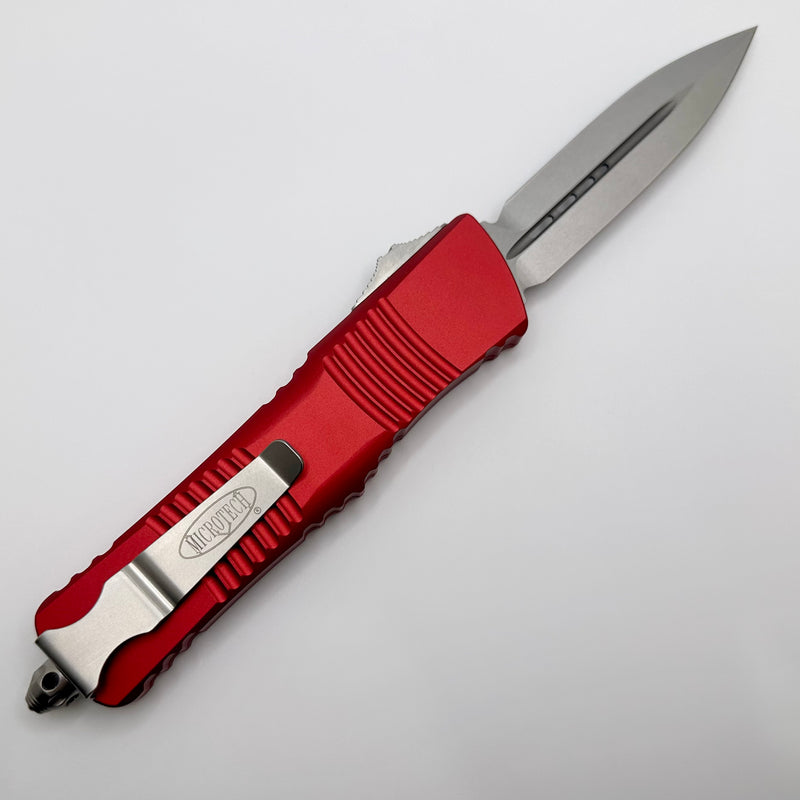 Microtech Combat Troodon Double Edge Stonewash Standard & Red 142-10RD
