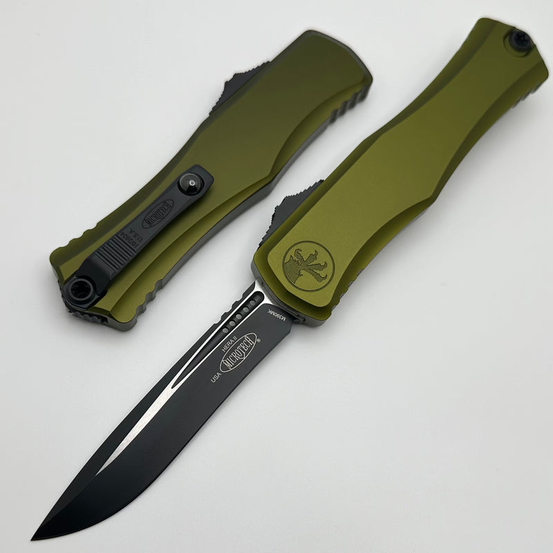 Microtech Knives Hera II Black Recurve w/ OD Green Handle 1705-1OD