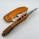 Microtech Borka Stitch Stonewash Partial Serrated & Orange Handles 169-11OR
