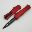 Microtech Knives Mini Hera Black Tactical D/E M390MK w/ Red Handle 1702M-1RD
