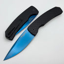 Pro-Tech Magic 2 Whiskers Black Feather Textured Handle w/ Sapphire Blue 154-CM M2603-F SB