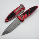 Microtech Socom Elite Auto w/ Apocalyptic T/E Partial Serrated & Red Handle 161A-11APRD