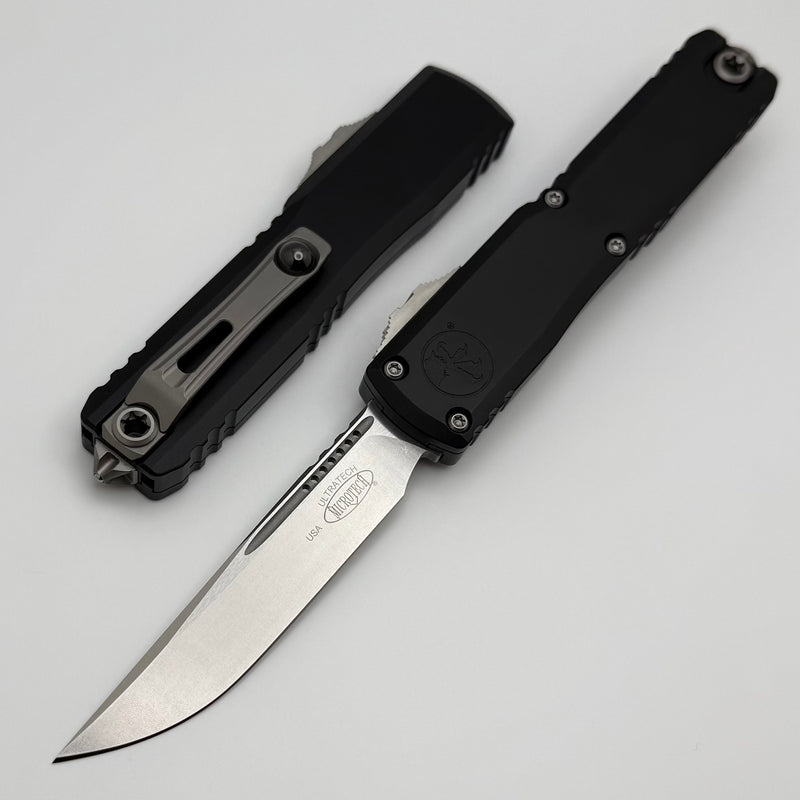 Microtech Ultratech ZBP S/E Stonewash M390MK w/ Black Handle 1121-10