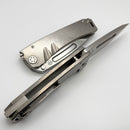 Medford Marauder Full Size Tumbled Titanium Handles w/ 0.26" Tumbled S45 Drop Point