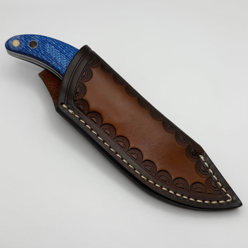 Mechforce Guillot Collab Kestral Fixed Blade w/ Blue Carbon Fiber Handle & M390