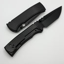 Chaves Knives Redencion 229 Satin Flats Black PVD w/ Titanium Integral Handle w/ Magnetic Ti Inlays & Tanto M390