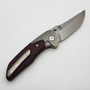 Mechforce & Barker Knives Collab Hokkaido w/ Titanium & Burgundy Micarta Handle & MagnaCut