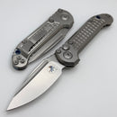 Microtech Marfione Select LUDT Gen III Frag Titanium Handles w/ Blue Accents & Stonewash S/E 1135-10FRMS2