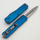 Microtech UTX-85 Gen IV w/ Blue Handle & Double Full Serrated Stonewash D/E M390MK 12324-D12BL
