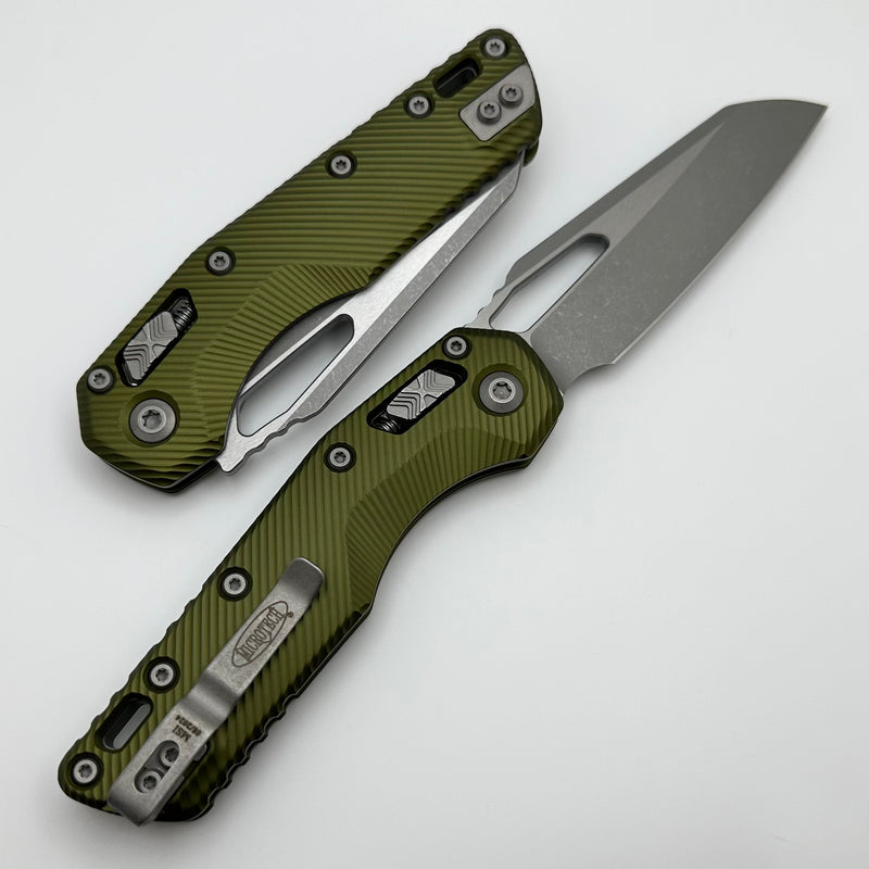 Microtech Knives MSI RAM LOK OD Green Fluted Aluminum & Apocalyptic M390MK 210-10APFLOD