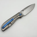 Poikilo Blade Gecko S1.1 Titanium Handles w/ Blue Ti Accents & Satin M398