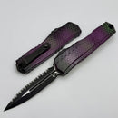 Microtech Cypher II D/E Full Serrated Purple X-51 Signature Series 1242-3PUX51S