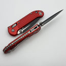 Microtech Knives LUDT Ram-Lok w/ Red Frag Handle & Black Drop Point 1135RL-1FRRD