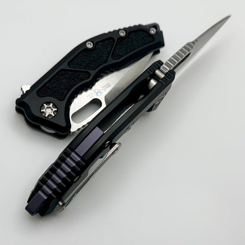 Heretic Knives Medusa Manual Black Aluminum Frame Lock w/ Grip Inlays & Stonewash MagnaCut H009-2A