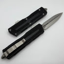 Microtech Scarab 2 Gen 3 D/E Stonewash Full Serrated w/ Black Handle 1280-12