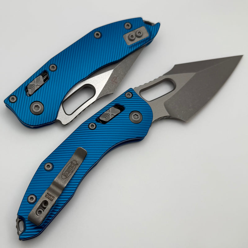 Microtech Knives Manual Stitch RAM LOK Fluted Blue Aluminum Apocalyptic Standard & M390MK 169RL-10APFLBL