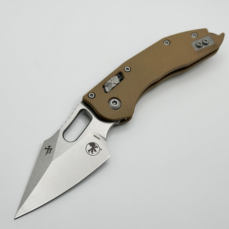 Microtech Knives Manual Stitch RAM LOK Fluted Tan G-10 & Stonewash M39