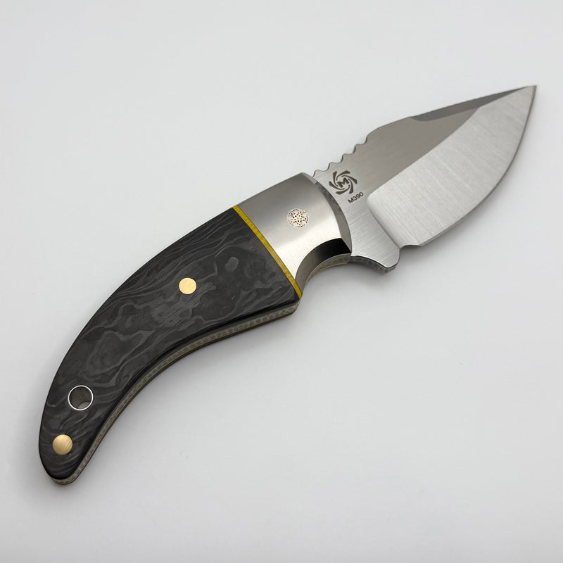 Mechforce Guillot Collab Kestral Fixed Blade w/ Carbon Fiber Handle & M390