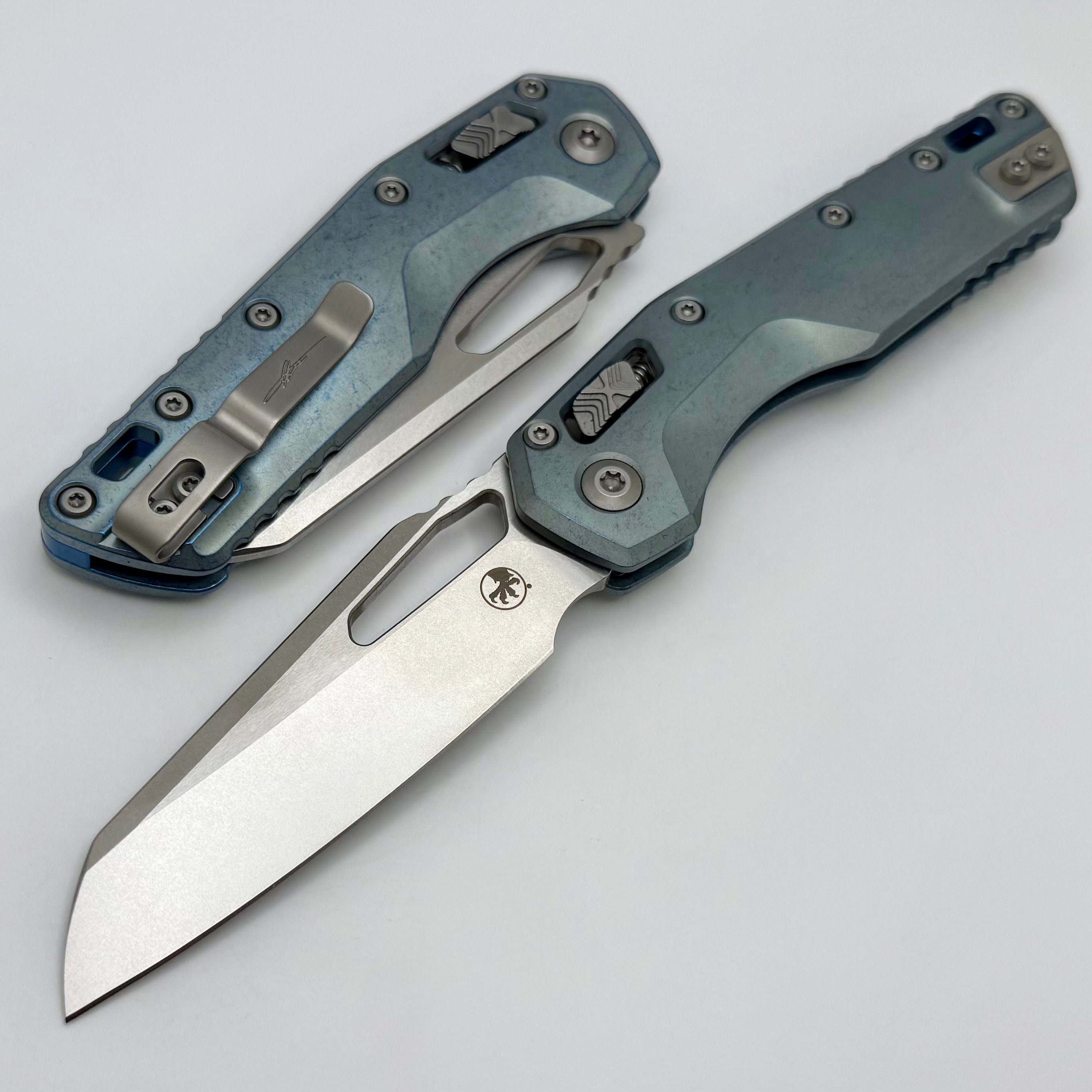 Microtech Marfione Select MSI RAM LOK Ice Blue Titanium Handles w/ Pur