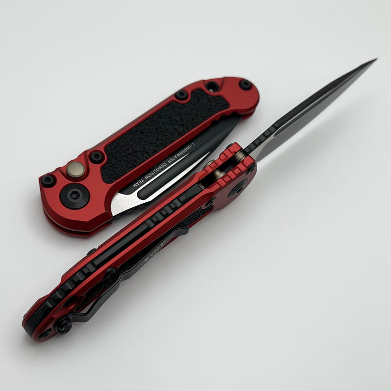 Microtech Knives LUDT Gen III Black Drop Point w/ Red Handle 1135-1RD